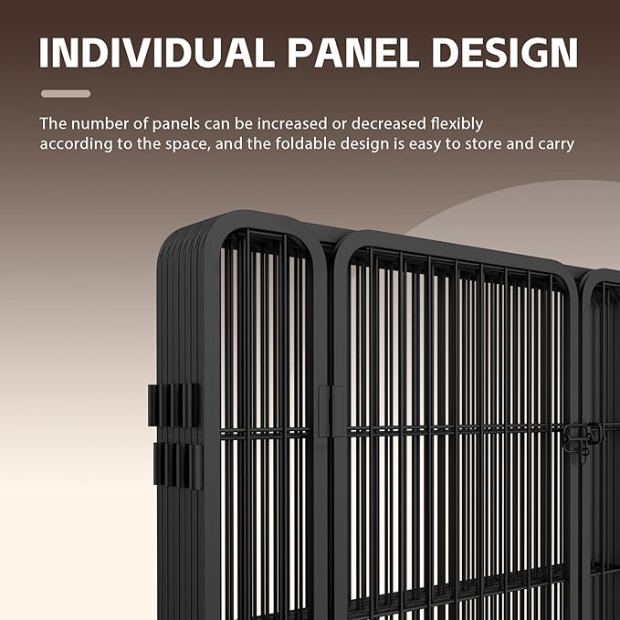mestyl Dog Play Pen Indoors, Heavy Duty Metal Puppy Playpen, Portable Dog Exercise Pen Temporary Pet Fence with 2 Gate, 32" Height 16 Panels Foldable Dog Kennel for Large/Medium/Small Dogs
