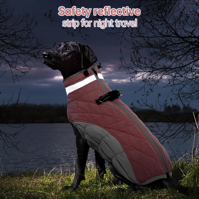 Dog Coats for Small Dogs, Puppy Coat, Warm Winter Jacket, XS Dog Coat with Harness Built in, Waterproof Pet Cold Weather Coats, Puppy Winter Clothes Snowsuit Chihuahua Maltese,Pink,XS