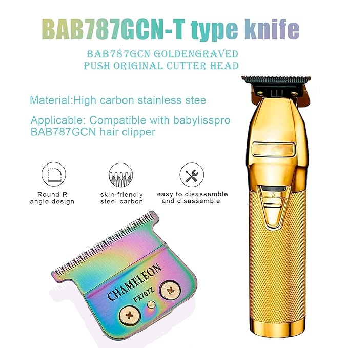 Replacement Blades Compatible With BaBylissPRO Barberology FX787 Series, FX787 Replacement Blade for Outlining Hair Trimmers,color