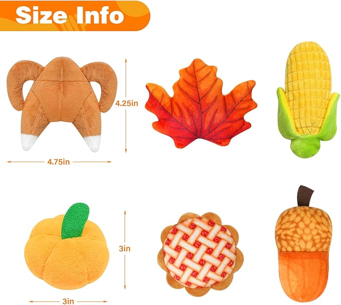 Thanksgiving Cat Toys, 6 Pack Cat Thanksgiving Toys for Indoor Cats, Cat Gifts for Thanksgiving, Catnip Toys for Cats and Kittens