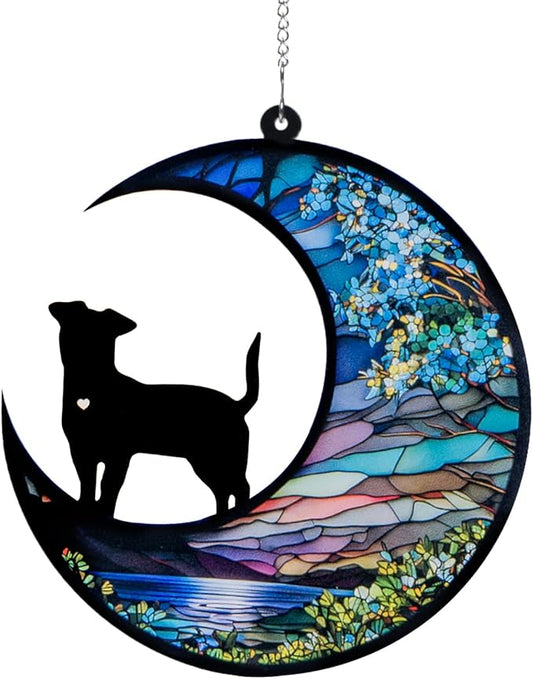 Dog Memorial Suncatcher,Pet Sympathy Gifts,Dog Memorial Gifts for Loss of Dog,Personalized Dog Pass Away Gifts with Name Date for Pet Lovers