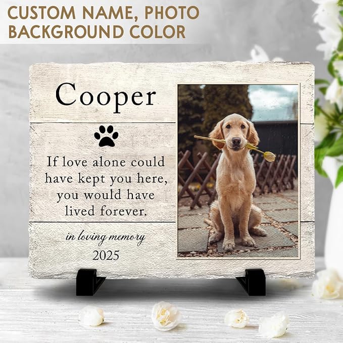 Personalized Memorial Headstone Marker: Honor Your Cat or Dog, Simple Lasting Memory Gifts for Pet Lovers, Condolences Gift for Loss, Custom Heartfelt Quote, Home or Garden Decor