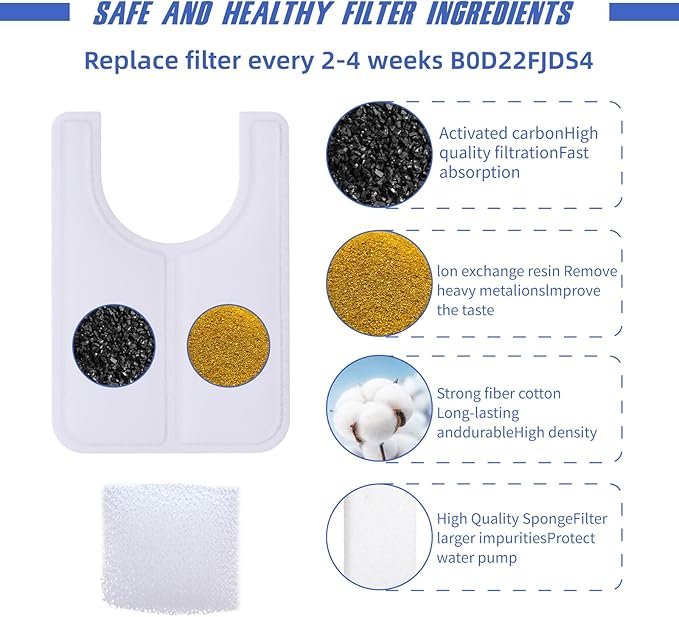 Cat Water Fountain Automatic Pet Water Dispenser Dog Drinking Fountain 16 Filters