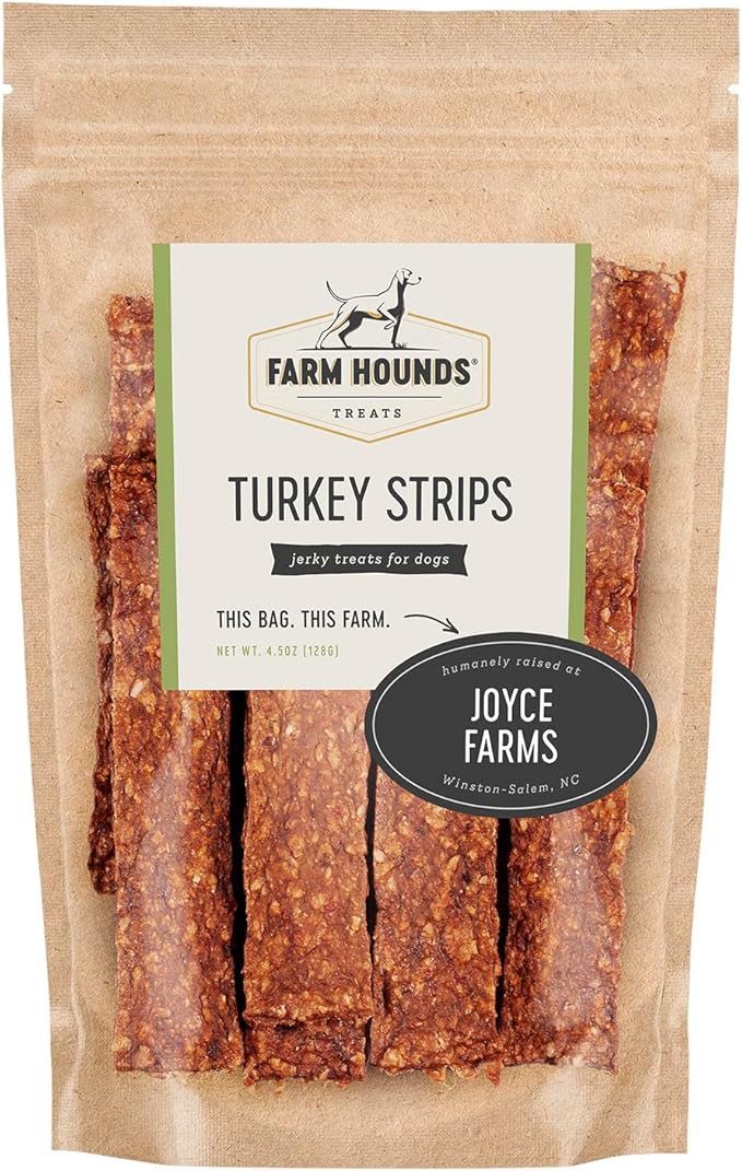 Farm Hounds - Turkey Strips - Premium Natural Jerky for Dogs - 100% Humanely Raised Turkey - Break-to-Size - Great for Training & Treats - No Added Fillers - Made in USA - 1 Pack