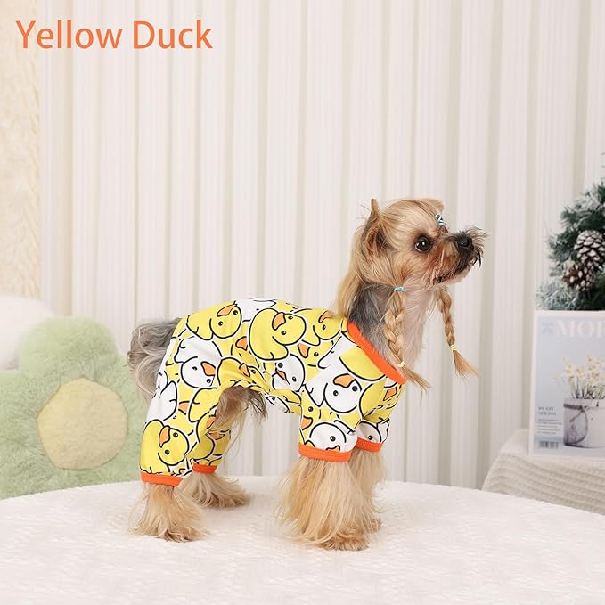 Dog Pajamas for Small Dogs Boy Girl, Dog Clothes Tiny Chihuahua Yorkie Spring Summer Shirt, Cute Puppy Outfit Pjs Jumpsuit Cat Onesie Apparel Pet Clothes