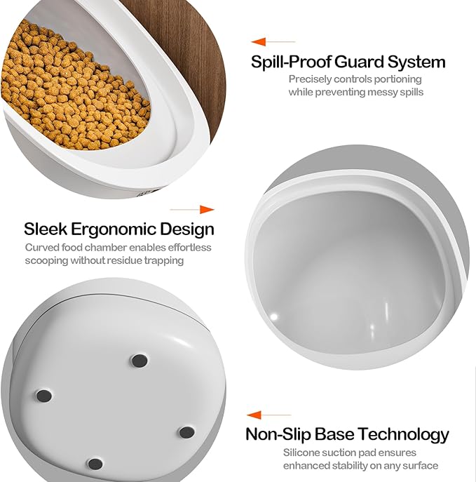 CTIME Airtight Cat Food Container for Small Dog Bird Pet Treats & Dry Food -6 lb(White)