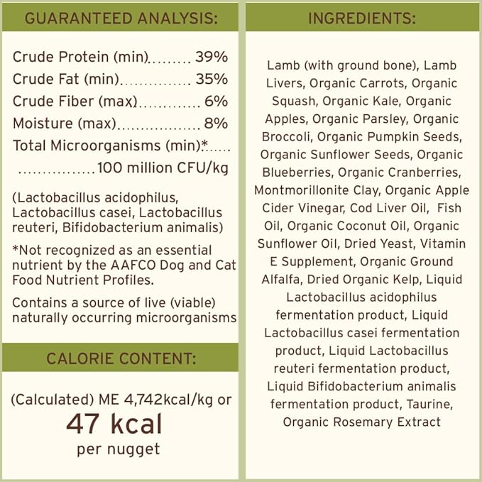 Primal Freeze Dried Raw Dog Food Nuggets, Lamb, Complete & Balanced Meal, Also Use as Topper or Treat, Premium, Healthy, Grain Free, High Protein Raw Dog Food, 14 oz