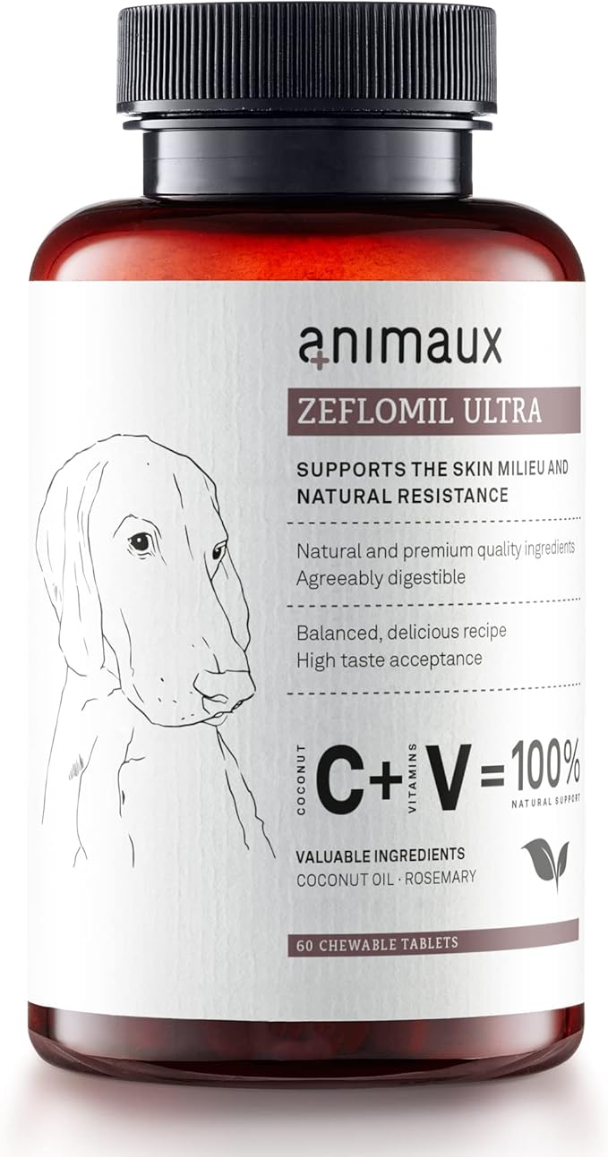 animaux - Zeflomil Ultra for Dogs I Support of The Natural Skin Barrier I Rosemary & Coconut Oil I Vegetable Chewing Tablets
