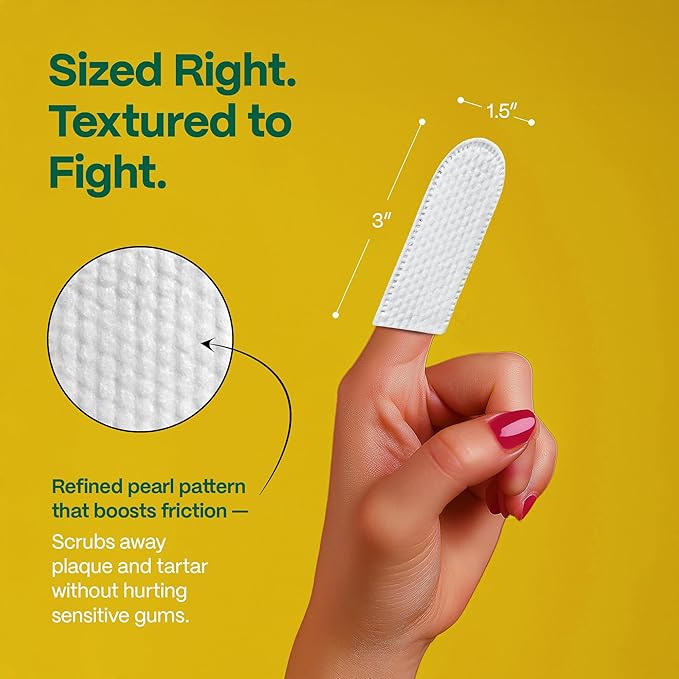 DOCO Dog Teeth Cleaning Wipes - Dog Tooth Brushing Kit, Remove Plaque & Tartar, Freshen Breath, Easy Pet Tooth Cleaning Kit for Oral Care, Ideal for Cat Owners - Coconut & Grapefruit Flavor, 50 ct.