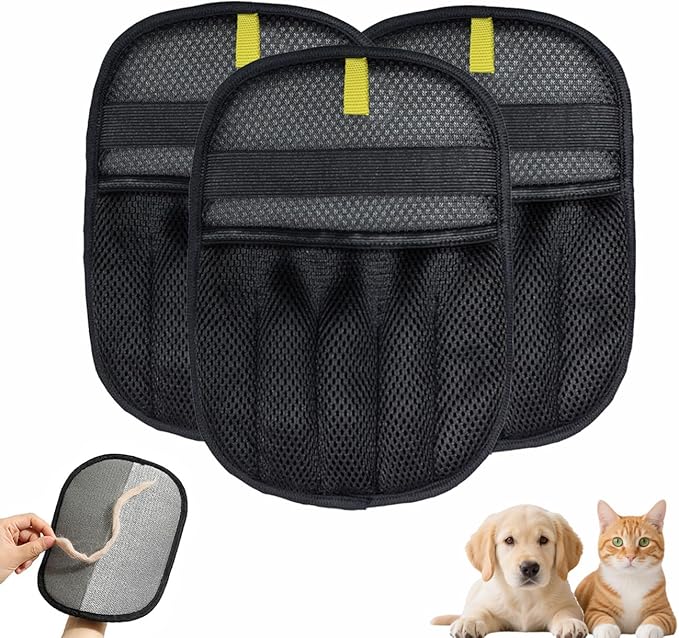 3Pcs Pet Hair Removal Glove,Pet Hair Cleaning Gloves,Dogs Hair Gloves for Bed or Couch
