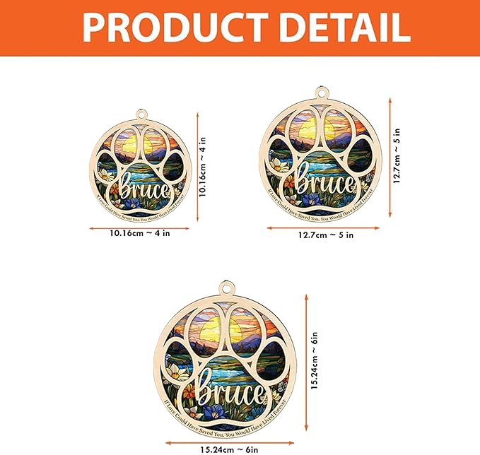 Personalized Hand Dog Wind Chimes Sun Catcher, Dog Memorial Winds Chime, Pet Loss Wind Chimes Sun Catcher, Gifts for Dogs Lovers, Sympathy Pet Winds Chime 1