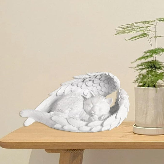 Cat Memorial Stone for Outdoor, Pet Memorial Stones for Cats with Personalized Engraving, Weather-Resistant Garden Stone for Backyard & Memorial Garden to Forever Loved Cats(White)