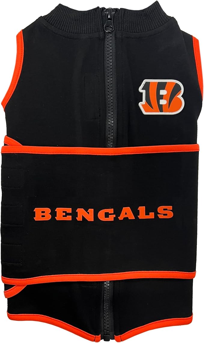 NFL Cincinnati Bengals Dog Anxiety Shirt Calming Soothing Solution Vest, for Dogs/Cats with Anxiety, Fears, Fireworks, Loud Noises, Dark, Lonely Keeps Dogs Calm Feeling Safe, Relaxing Jacket, X-Small