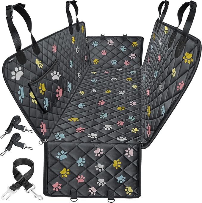 URPOWER Dog Car Seat Cover for Back Seat, Waterproof Dog Hammock for Cars, Trucks and SUVs, 600D Heavy Duty Scratch Proof Nonslip Durable Soft Pet Backseat Protector