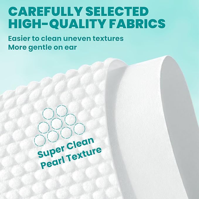 Ear Cleaner Finger Wipes 120 Counts, Dog Ear Cleaner, Grooming Kit Care for Dogs and Cats, Soft & Easy Otic Cleaning Pads, Remove Wax, Dirt & Stop Smelly, Itchy, Non-Irritating, Coconut Scent