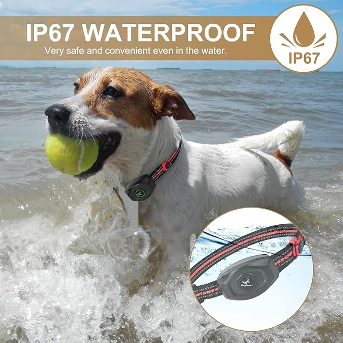 Dog Training Collar - 2 in 1 Rechargeable Remote Dog Shock Anti-Bark Collar w/3 Training Modes, Beep, Vibration, Shock 100% Waterproof, Up 1300Ft Range for Small Medium Large Dogs (Black)