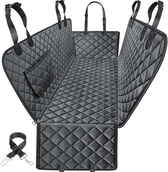 URPOWER Dog Seat Cover, 100% Waterproof Hammock 600D Heavy Duty Scratch Proof Nonslip Durable Soft Pet Back Seat Covers for Cars Trucks and SUVs