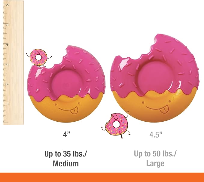 Nylabone Donut Power Chew Toy for Dogs, Dog Toys for Aggressive Chewers, Bacon Glazed Flavor, Medium Dogs - Up to 35 lbs, 1 Count
