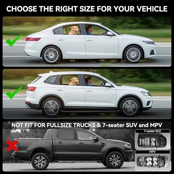 Back Seat Extender for Dogs – Waterproof Dog Seat Cover for Back Seat with Door Protection, Hard Bottom, Holds 420 lbs Dog Hammock for Cars, SUVs & Small Trucks