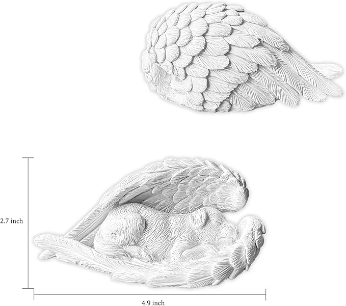 Dog Memorial Gifts for Loss of Dog,Resin Pet Memorial Statues,Forever My Guardian Angel Memorial Gifts(White)