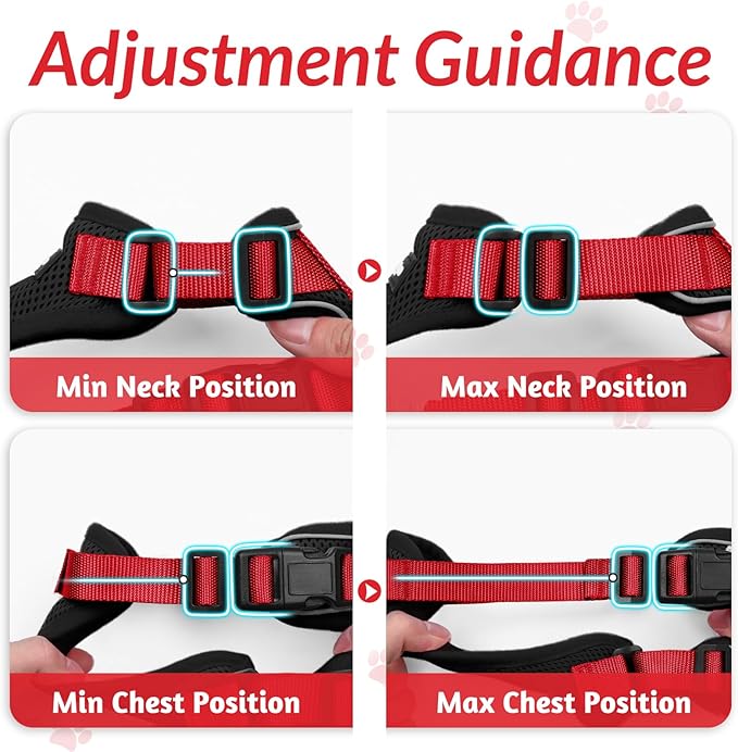 rabbitgoo Cat Harness and Leash for Walking, Escape Proof Soft Adjustable Vest Harnesses for Cats, Easy Control Breathable Reflective Strips Jacket, Black & Red, M