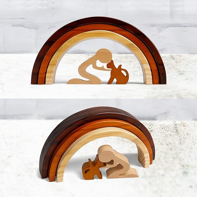 Capti Rainbow Bridge Dog Memorial Gifts, Cat Memorial Gifts - I'll Meet You at The Rainbow Bridge - Pet Loss Gifts, Bereavement, Sympathy Keepsake Dog Mom, Dog Dad for Loss of Pet (Cat and Man)