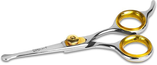 Sharf Gold Touch 4.5 Inch 440c Japanese Stainless Steel Pet Grooming Scissor with Round tip and Ballpoint for Safety