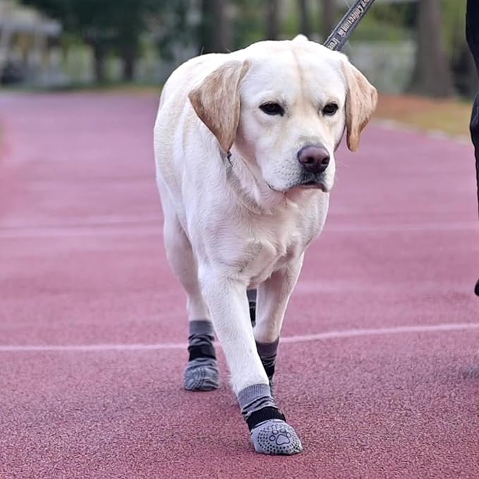 KOOLTAIL Dog Socks for Hot/Cold Pavement to Prevent Licking Paws,Dog Boots&Paw Protector for Hardwood Floors Anti Slip,Traction Control No Twist Grip Booties for Small Medium Large Senior Dogs S