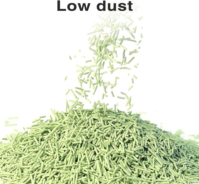 Cat Litter 24LB/4 Packs Dust-Free Clumping Tofu Cat Litter Quickly Absorb Odors Toilet Can Flush Into The Toilet Pure Natural tofu cat Litter (Green Tea)