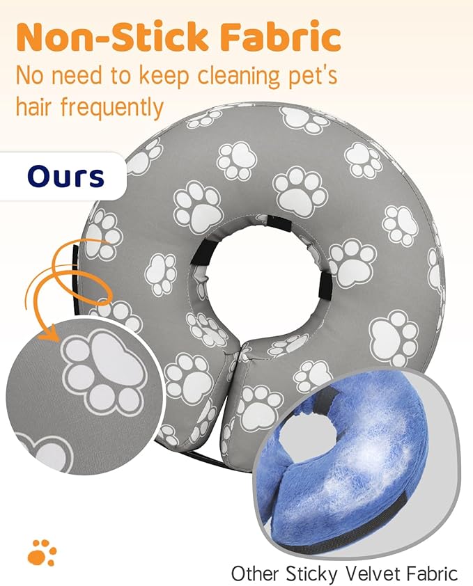 Supet Inflatable Dog Cone Collar Alternative After Surgery, Doggie Neck Donut Collar Recovery ECollar for Post Surgery, Soft Dog Cone for Small Medium Puppies Cats