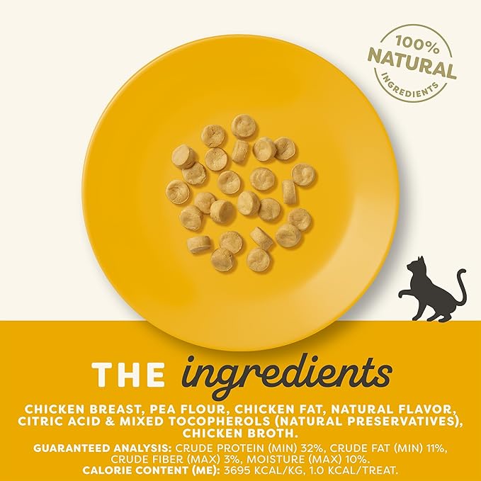 Applaws Natural Limited Ingredient Crunchy Cat Treats, High-Protein & Grain-Free Crunchy Chicken Snacks for Cats (12 x 2.0oz Bags)