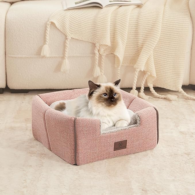 Cat Bed for Indoor Cats - Cats Cave Bed Cat House Cat Tent with Removable Washable Cushioned Pillow, Soft Kitten beds, & Furniture, for Small and Medium Pet Bed