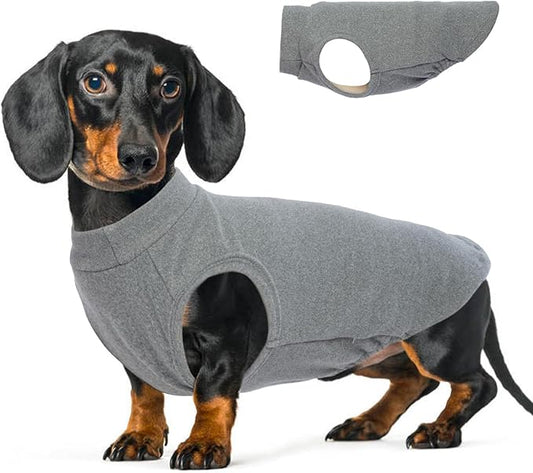 Dog Fleece Vest - Grey, XL - Pullover Lightweight Sweater | Warm and Stretchable Medium Dogs Sweatshirt,Winter Dachshund Clothes,Beagle