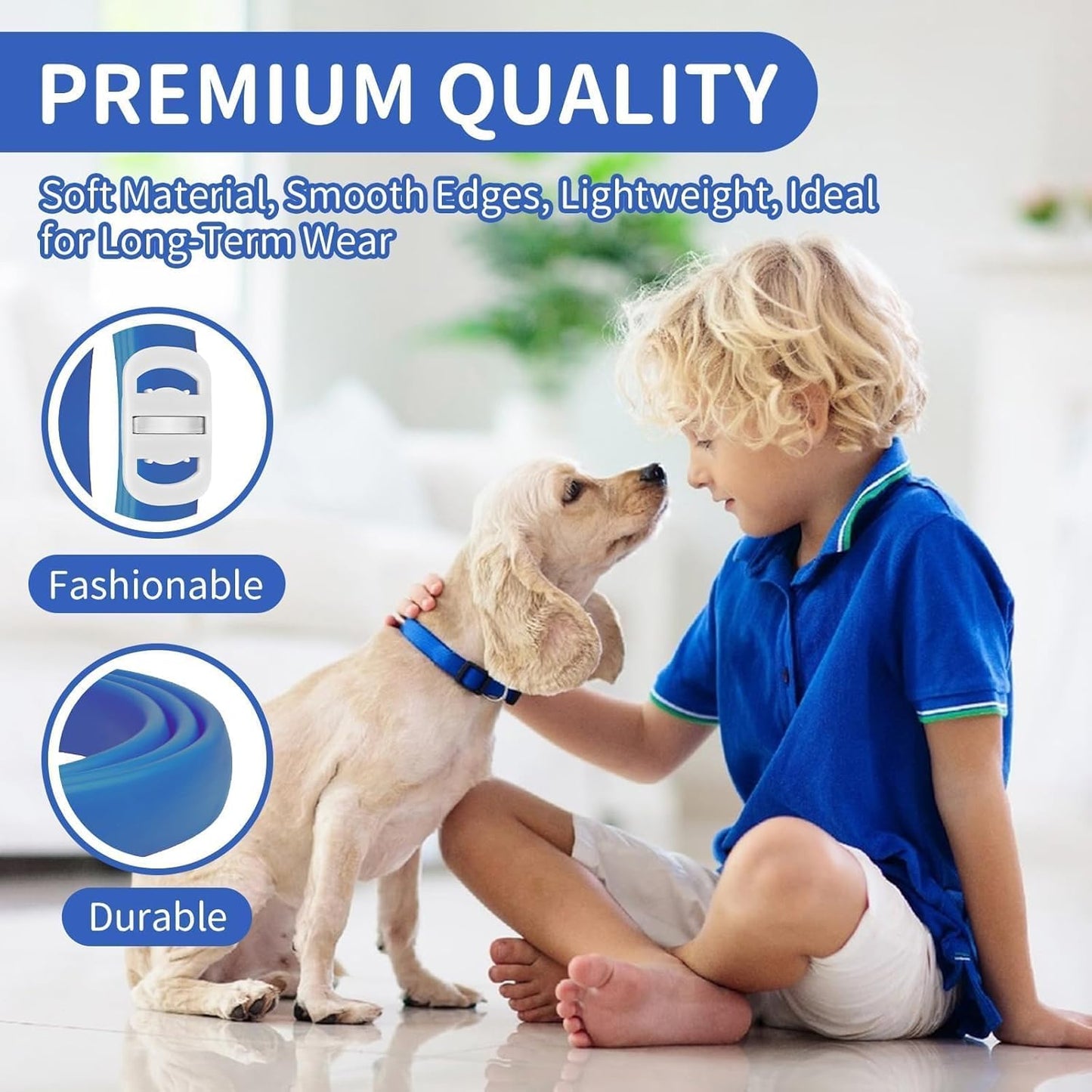 Dog Flea and Tick Collar 4 Pack, Waterproof Adjustable Collar for Dogs and Puppies, 32-Month Prevention, Blue & Orange