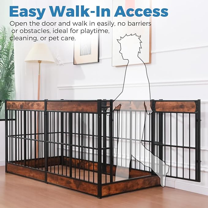 Dog Playpen, 31.5" Height Dog Pen Indoor, Heavy Duty, Safe and Sturdy, Furniture Style Puppy Pen