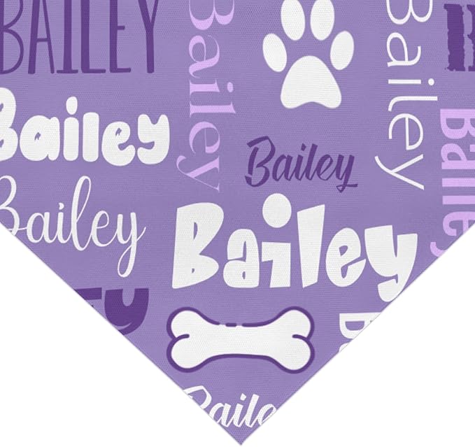 Personalized Dog Bandanas Custom Neckwear Name Button Anti-loosening Dog Scarf Triangle Bibs Kerchief Pet Costume Accessories for Medium Large Dogs Cats Pets Birthday-Purple