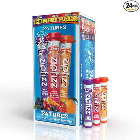Zipfizz Energy Drink Mix, Electrolyte Hydration Powder with B12 and Multi Vitamin, Combo Pack (24 Pack)
