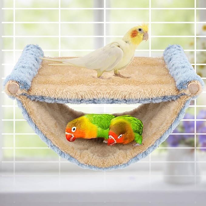 BWOGUE Winter Warm Bird Nest Bed Hanging Hammock Snuggle Hut Parrot House Tent Toy Bird Cage Perch for Parakeet Budgies Cockatiels Lovebird Cockatoo Finch Hamster Chinchilla Guinea Pig