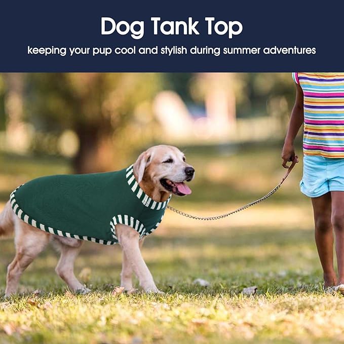 IECOii 2 Pack Dog T-Shirt for Small Dogs | Breathable Stretch Fit for Summer, UV Sun Protection for Chihuahua & Cats,Khaki+Green,M