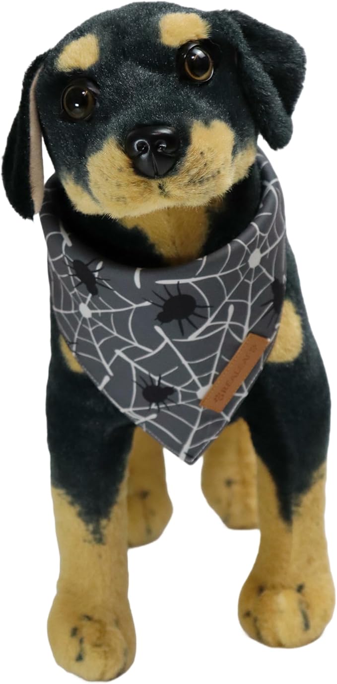 Realeaf Halloween Dog Bandanas 2 Pack, Reversible Orange Gray Pet Scarf for Boy and Girl, Premium Durable Fabric, Holiday Bandana for Small Medium Large and Extra Large Dogs (Halloween, X-Large)