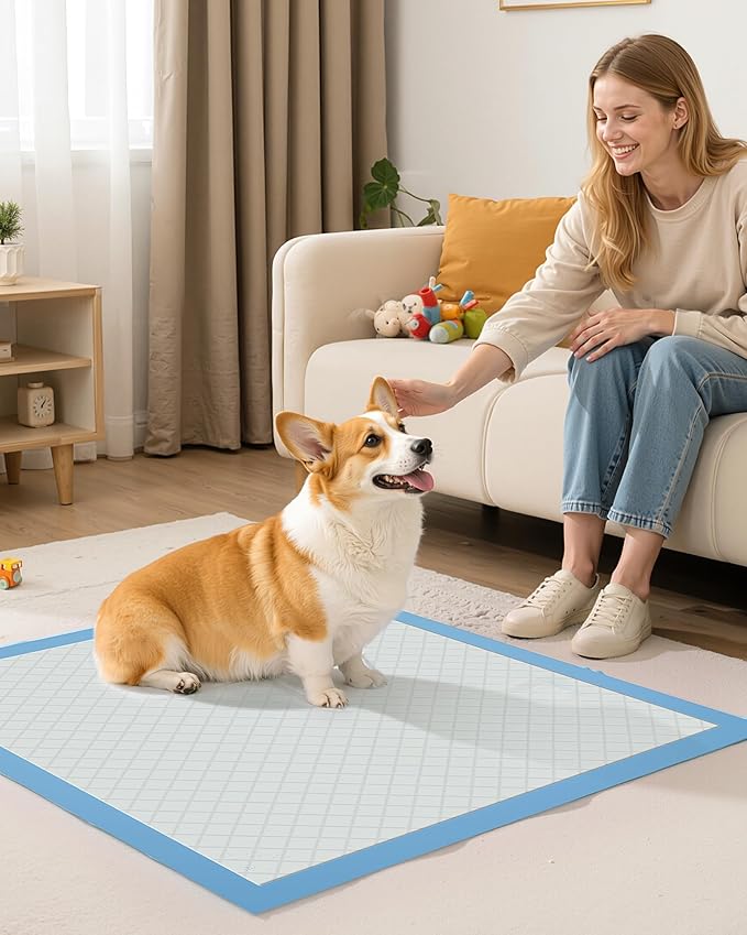 150-Pack Large Puppy Pads - 22'' x 22'' Pee Pads for Dogs Potty Training with Leak-Proof Quick-Dry Design, 6-Layer Dog Pads Large, Blue