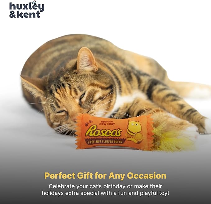 Huxley & Kent Plush Cat Toy - Interactive Catnip Toy for Cats & Kittens - Soft with Crinkle & Catnip - Fun Indoor Play - Treatos Snacks