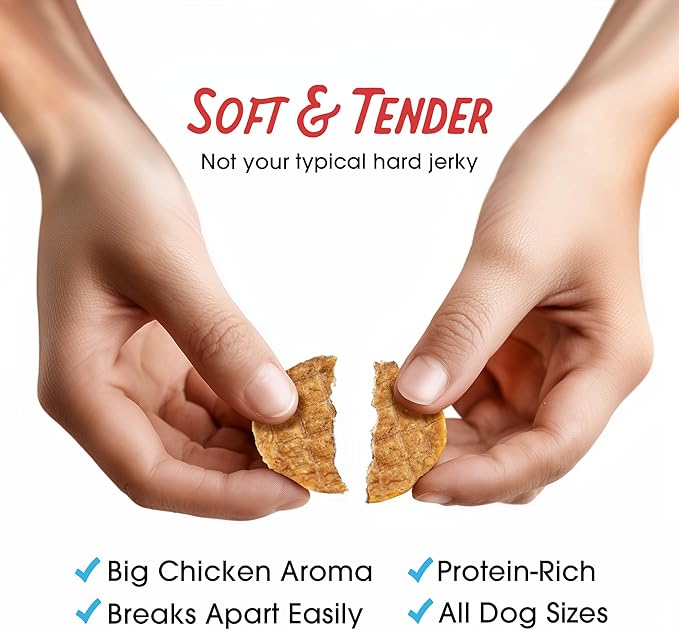 Farmland Traditions Dogs Love Chicken Jerky Dog Treats, Premium Two-Ingredient Dog Jerky with USA-Raised Chicken, 3-Pound Bag