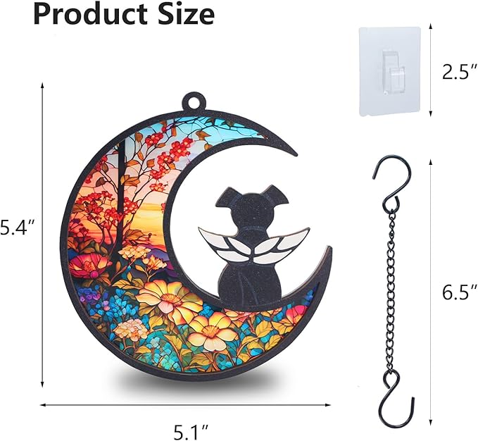 DIY Dog Memorial Suncatcher with Sympathy Card,Pet Loss Sympathy Gift,Dog Remembrance Gift for Window Hanging (1-Sunflower)