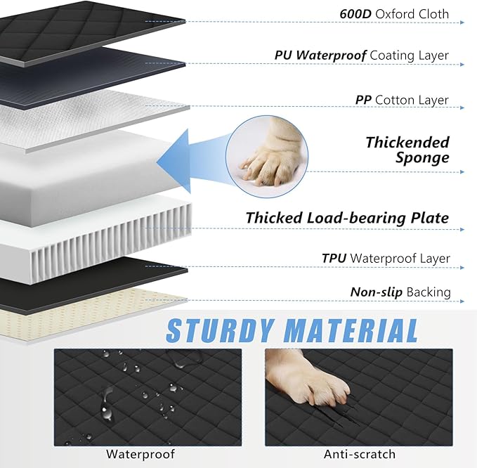 High Barrier Truck Back Seat Extender for Dogs, Hard Bottom Truck Dog Seat Cover Back Seat Holds 420lbs, Waterproof Pet Dog Hammock for Crew Cab Trucks F150, RAM1500, Sierra, Tundra, Silverado