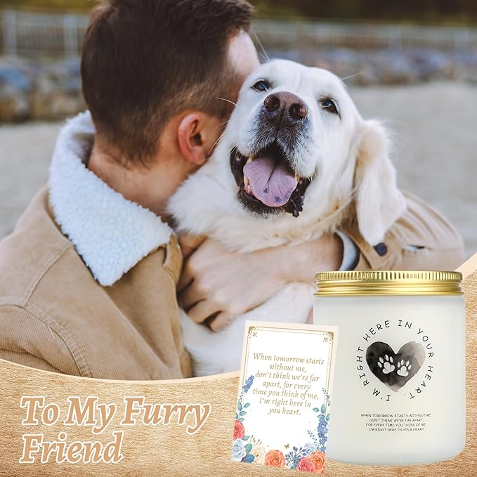 Dog Memorial Gifts for Loss of Dog, Sympathy Candle Gift for Pet Memorial Gifts for Dogs Cats, Pet Loss Gifts Remembrance, Bereavement Grief Condolence Gifts for Dog cat Lovers Friends Familes