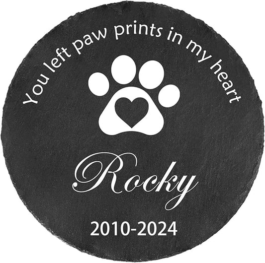 Ships Next Day Personalized Pet Memorial Stone for Loss of Dog Cat, Custom Photo Name Memory Headstone Garden Grave Marker Bereavement Sympathy Gift