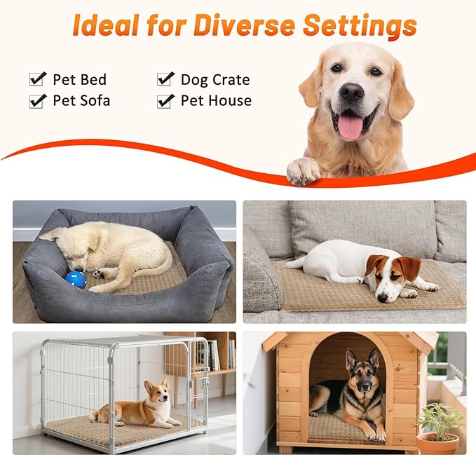 Cat Heating Pad, Waterproof Heated Cat Dog Bed with Adjustable Temperature & Timer, Electric Pet Mat for Indoor Cats Dogs, Chew Resistant Steel Cord（Medium : 28"x20" Brown）