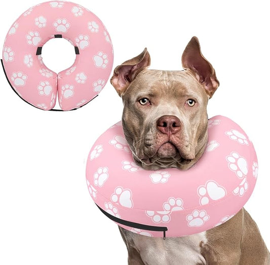 Supet Inflatable Dog Cone Collar Alternative After Surgery, Dog Neck Donut Collar Recovery E Collar for Neuter, Soft Pet Cone for Small Medium Large Dogs
