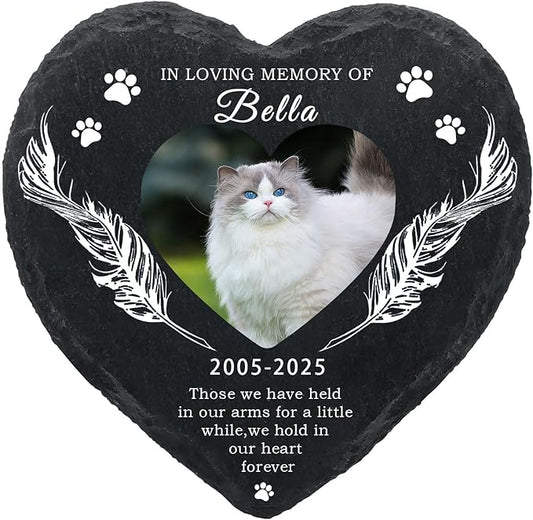 Dog Memorial Gifts for Loss of Dog Cat,Personalized Pet Memorial Stone with Photo Name,Custom Pet Remembrance Gifts,Cat Memorial Sympathy Gift,Dog Passing Away Gifts,Memorial Plaques for Dogs